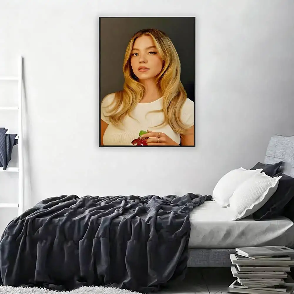 So beautiful S-Sydney Sweeney Retro Fashion Pictorial Poster Sticky Poster Paper Sticker DIY Room Bar Cafe Wall Decor Gift