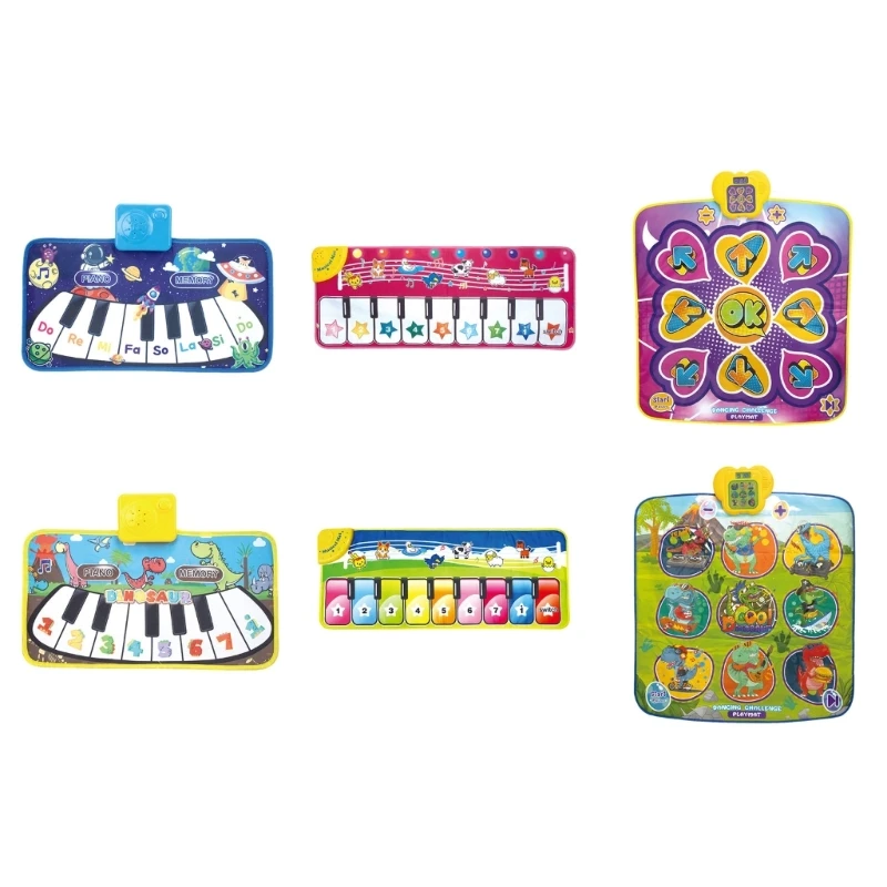 

Educational Dance Mat for Children 3 8 Years, Colorful Dinosaur Design Play Carpet