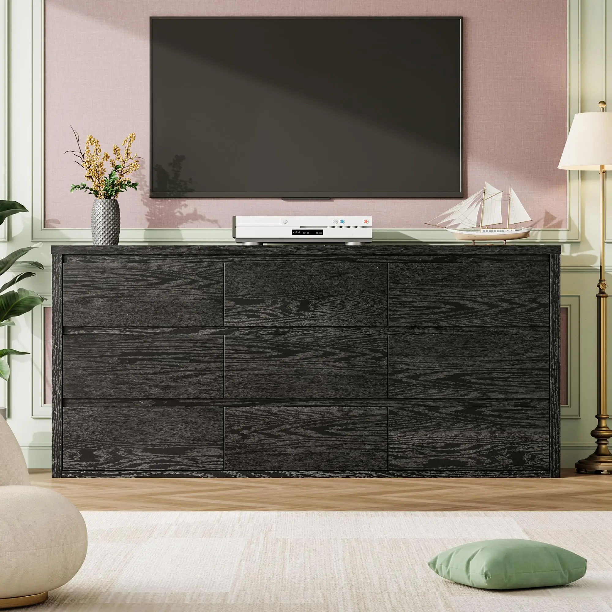 GarveeLife GarveeLife Modern 9 Drawer Dresser for Bedroom – Wide Wooden Chest, Large Storage Organizer, Versatile Furniture for Living Room, Hallway, Entryway - Aliexpress Deal