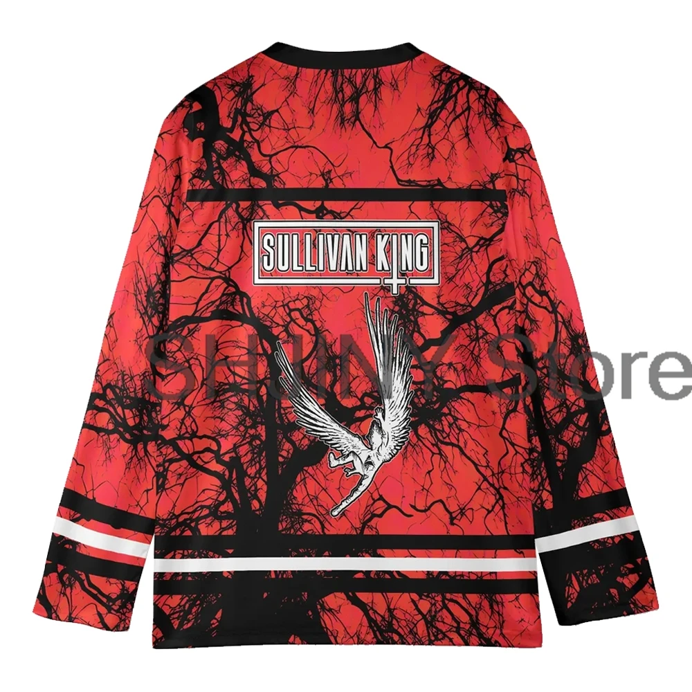 Sullivan King Dark Raven Hockey Jersey 2026 Music Festival V-Neck Long Sleeve Loose Top T-shirt Women Men Sportwear Shirts