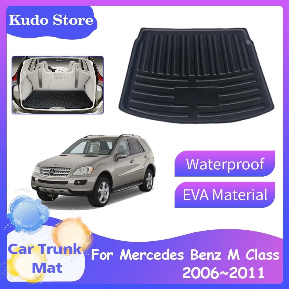 Car Trunk Mats for Mercedes Benz M Class W164 ML 320 2006~2011 Rear Luggage Cargo Liner Covers Storage Tray Cushions Accessories