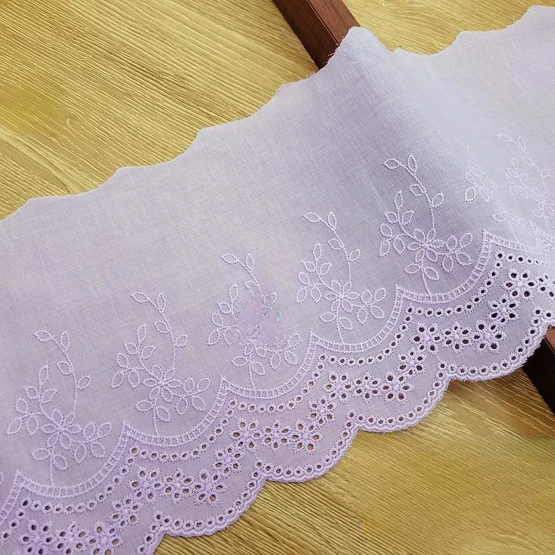 3Y-5Yard/Lot Breite 19CM 100% Baumwolle Tuch Gestickte Stoffe frauen Kleidung Kleid Diy Spitze Trim Hause textil Zubehör – Detail 15