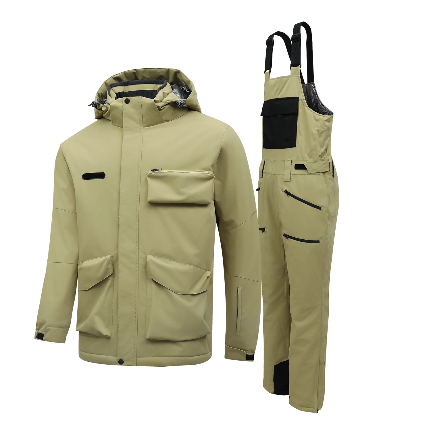 男女兼用防水ジャケットパーカー、冬用オーバーオール、アウトドアスノーウェア、メンズレディース、プラスサイズ、暖かい防風スキースーツ、人気商品