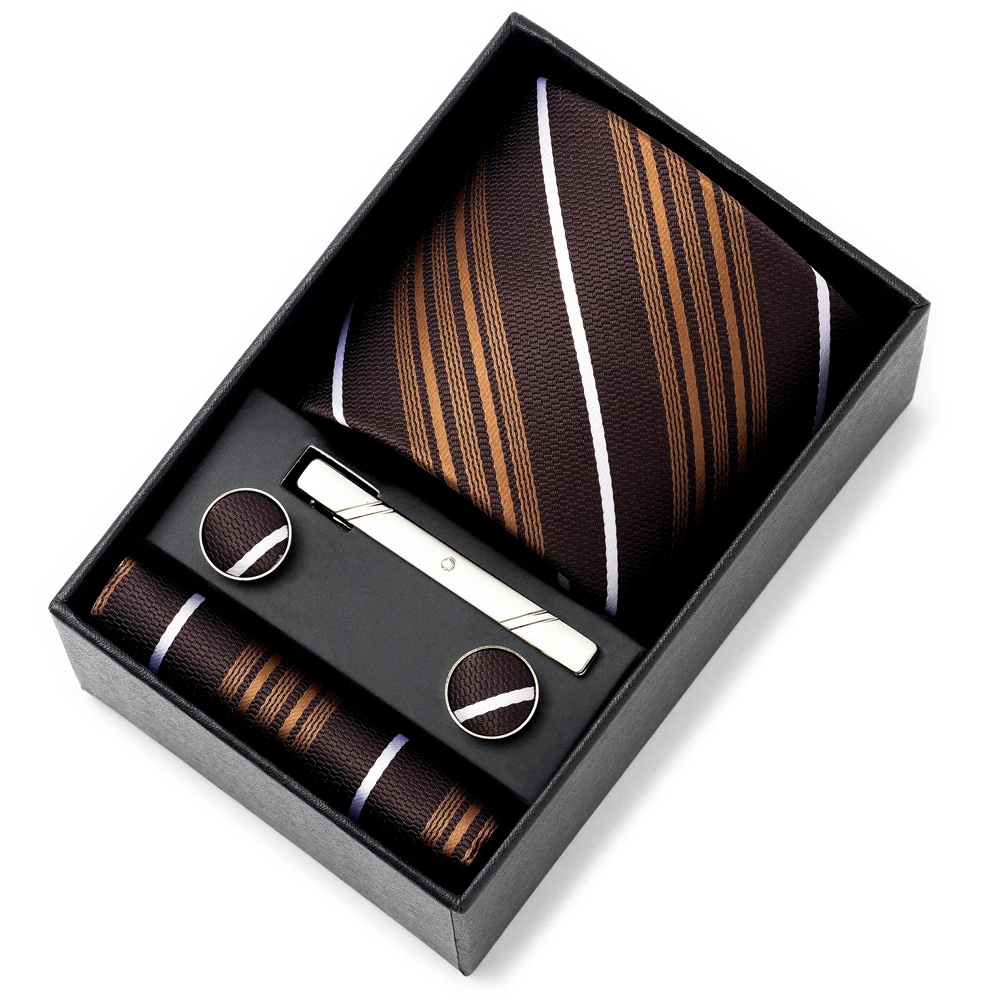 الجملة تصميم جديد عطلة هدية مربع 8 سنتيمتر التعادل منديل أزرار أكمام مجموعة للرجال الأزرق مخطط دعوى اكسسوارات الزفاف ربطة العنق