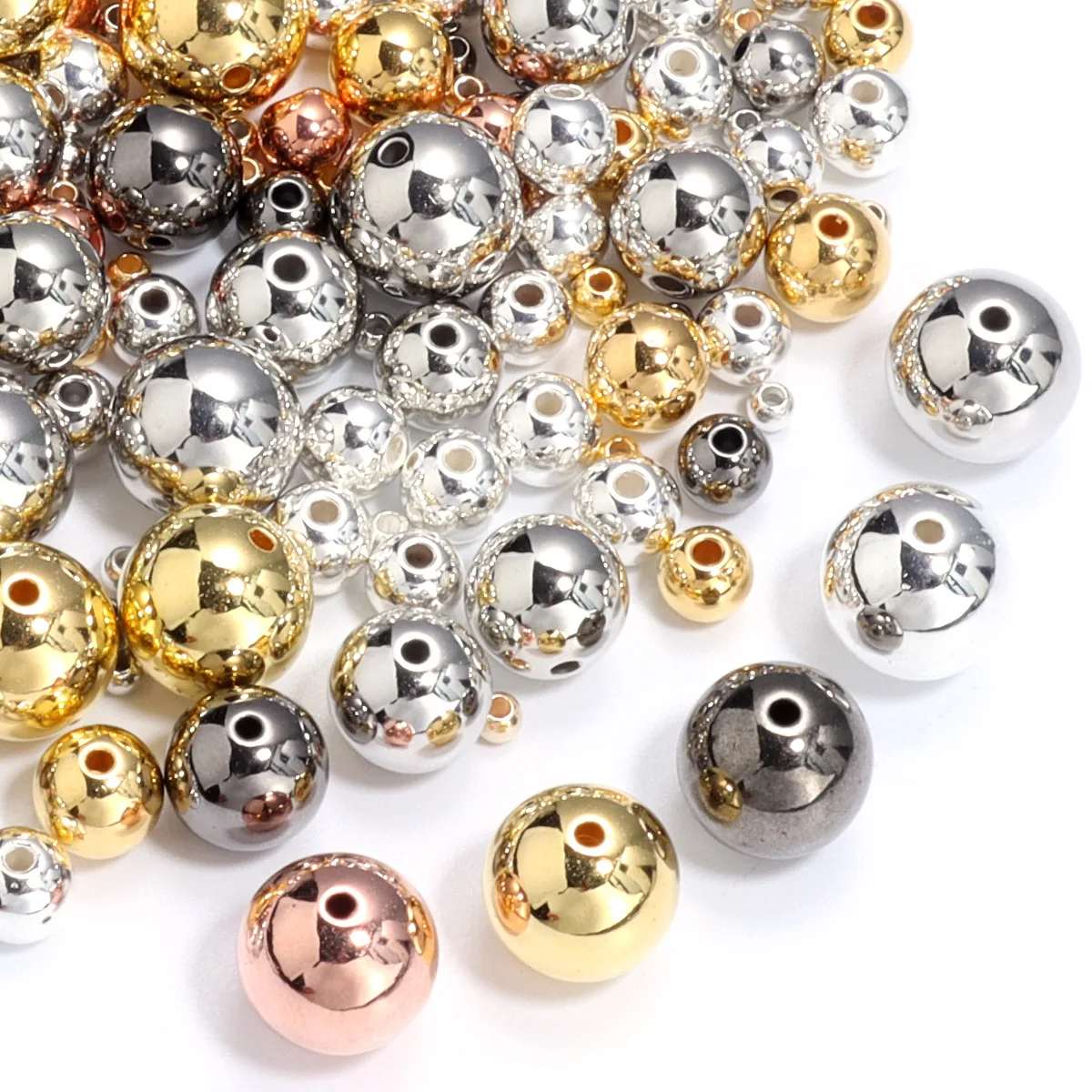 20-500 teile/los CCB Runde Perlen 3/4/5/6/7/8/10/12/14mm Glatte Runde Lose Spacer Perlen Für DIY Schmuck Machen Armband Halskette