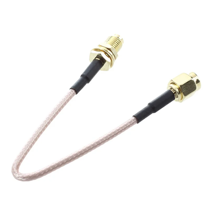 

ABAH-3X SMA Female SMA Male F / M Antenna Connection Cable Adapter Black + Gold