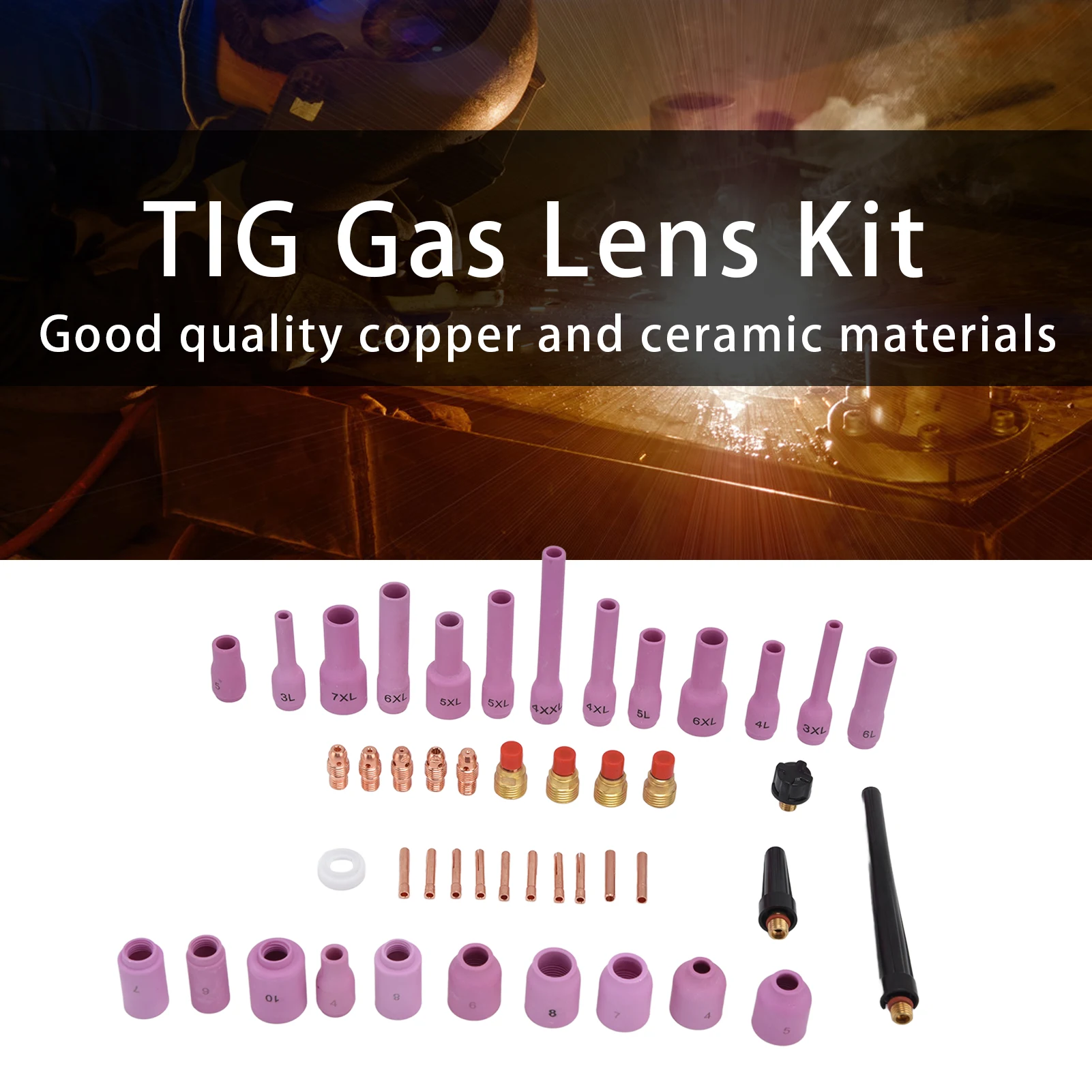 46個入り-tig-ガスレンズセットキット-コレットボディ-各種サイズ-wp9-20-25-tig溶接トーチアクセサリー用