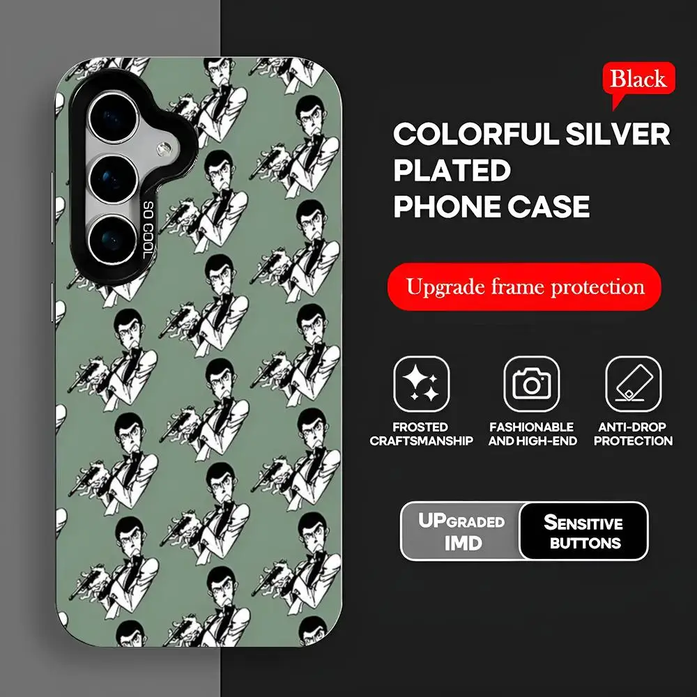 L-Lupin III Phone Case Celulares S25 Case IMD Colorful Phone Case Silver Cover Suitable For Amsung Galaxy S24 S23 S22 S21 S20 P