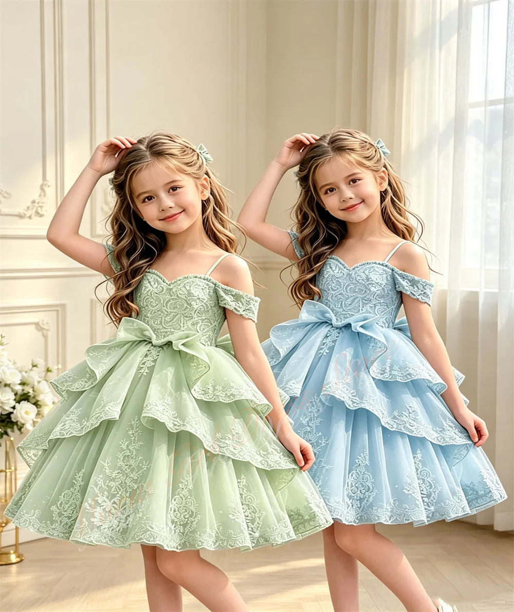robe-de-demoiselle-d'honneur-de-luxe-pour-mariage-avec-nœud-et-applique-en-dentelle-longueur-genou-robe-de-concours-pour-filles-en-tulle-a-volants-epaules-denudees-mini-robe-de-quinceanera