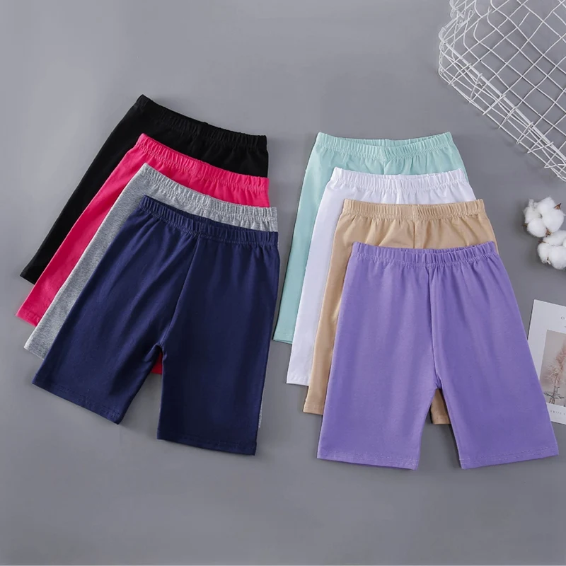 Summer Kids Girls Shorts Solid Safety Pant Underwear Girls Briefs Short Beach Pants Kids Girls Short Leggings For 8-14Y