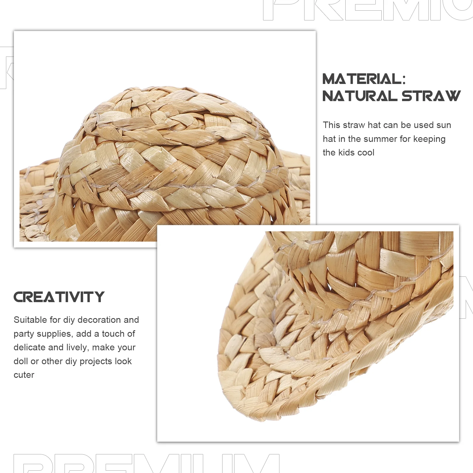 Crafts for Girls Drawing Straw Hat Kids DIY Painting Props Foldable Women's