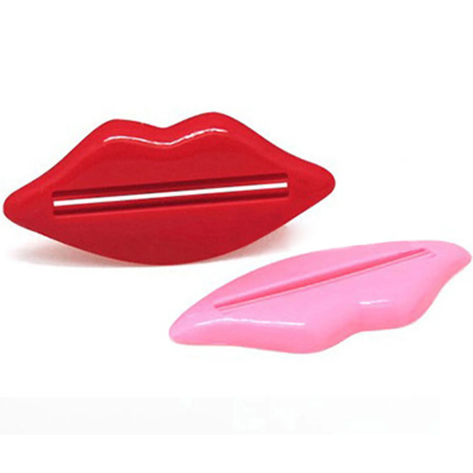 New Fun Lips Plastic Tooth Paste Dispenser Holder Rolling Tube Squeezer Toothpaste Bathroom Accessory Supplies Random Color