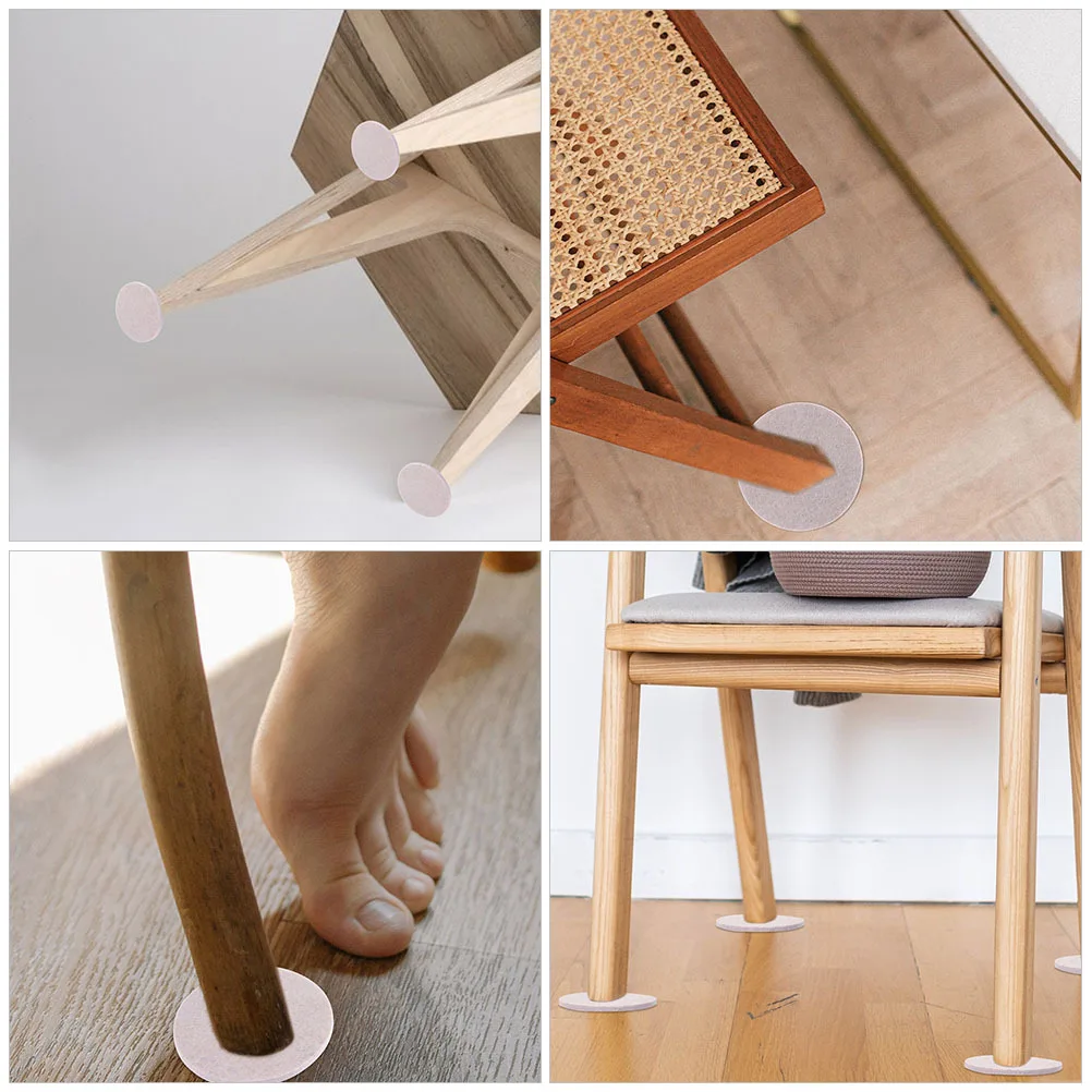 

40pcs Furniture Leg Pads Non Slip Felt Floor Protectors For Hardwood Chairs Tables Wear Resistant Adhesive Pads