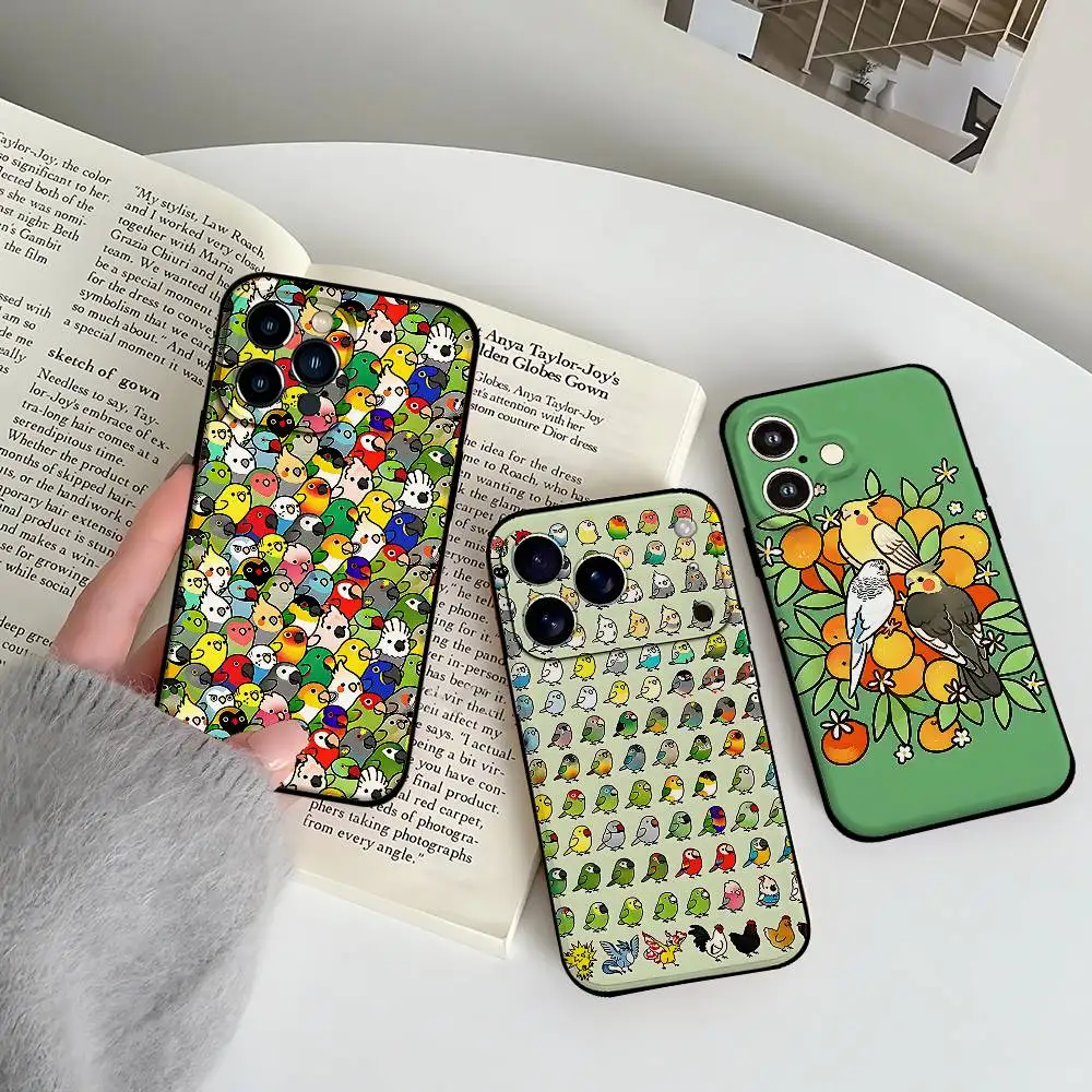 Tier süße Papagei Vogel Handyhülle für IPhone 17 16 15 11 12 13 14 Pro Max 16 Plus 15Pro MAX Cover