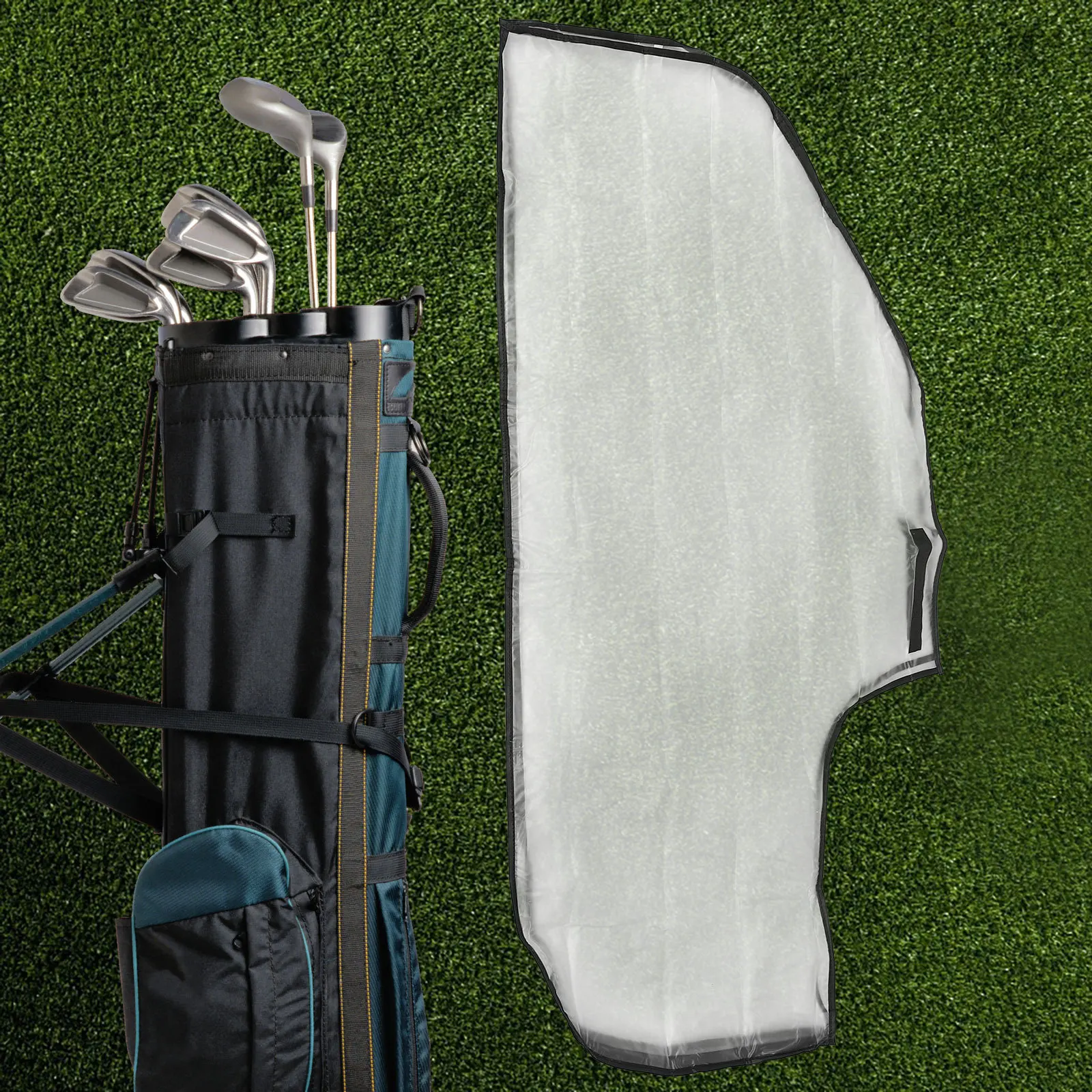 Golf Bag Rain Cover Waterproof Durable Nylon Plastic Portable Golf Push Cart Protection Outdoor Golfs Rainproof Bag Cover