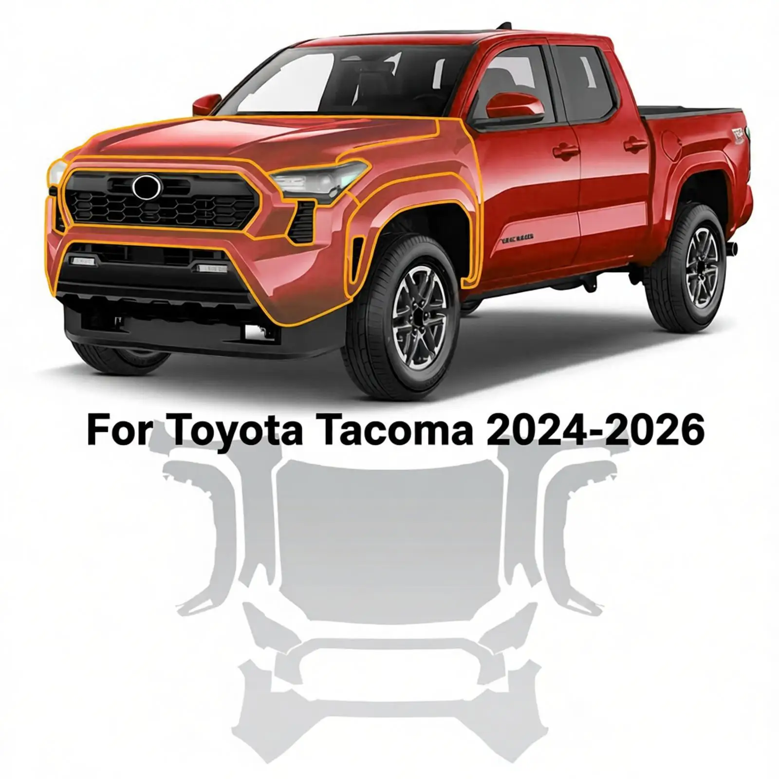 

For Toyota Tacoma 2024-2026 TPU Bumper Pre-cut PPF Matte And Clear Paint Protective Film Custom Anti Scratch Self Healing Shield