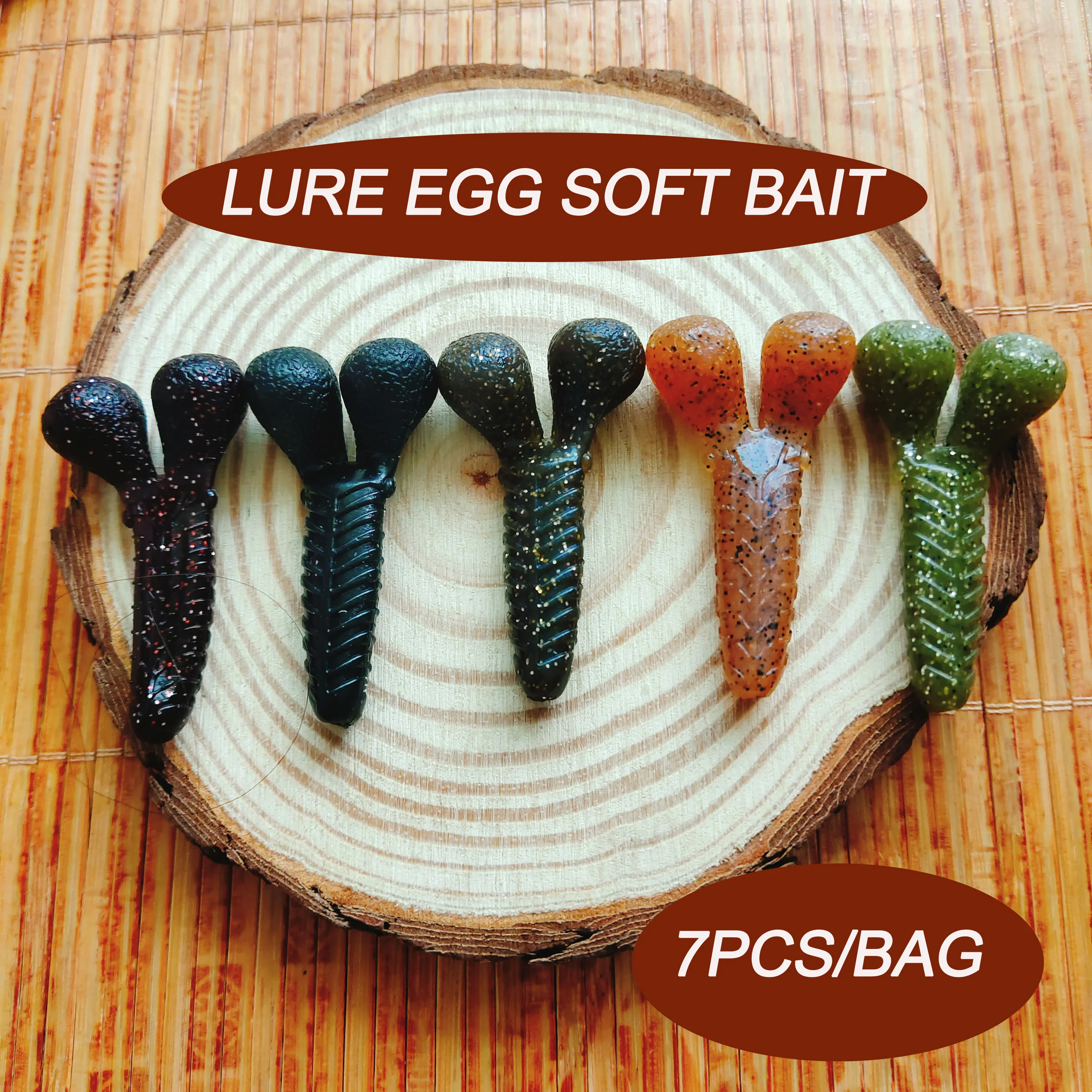 

7pcs/bag， Luya soft bait, slow sinking potato biomimetic bait, soft insect sea bass black fish, fish bait soft bait