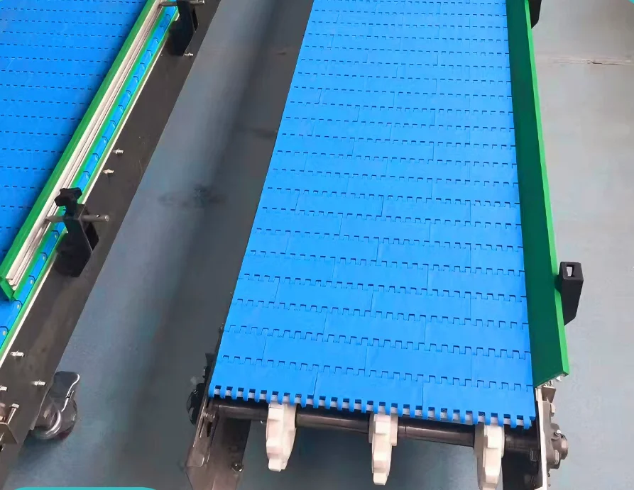 Customized OPB flat grid mesh belt with baffle skirt modular mesh belt flat grid food-grade conveyor chain plate