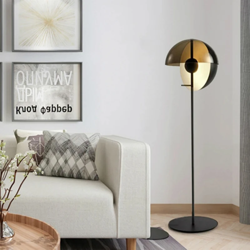 

Simple Floor Lamp Personality Standing Lamp Metal Body Glass Lampshade Creative Designs Table Lamp