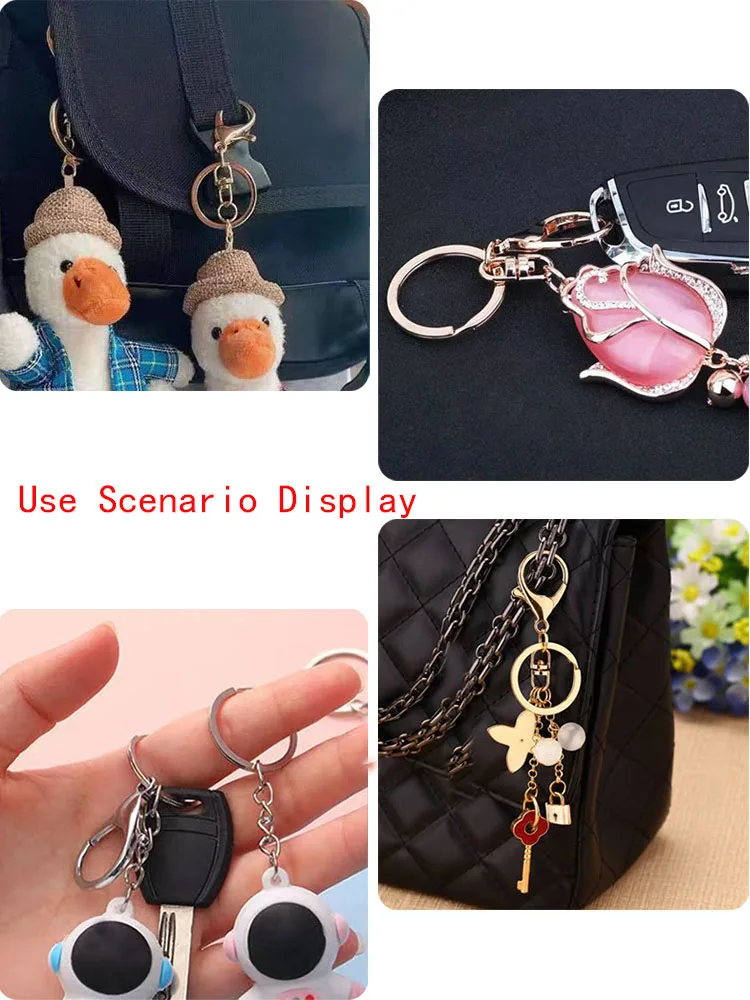 6/30Pcs Metall Große Karabinerverschluss Schlüssel Kette Trennung Ring Schlüssel Verschluss Lock Ring Hause DIY Tasche Spielzeug anhänger Zubehör Großhandel – Detail 3