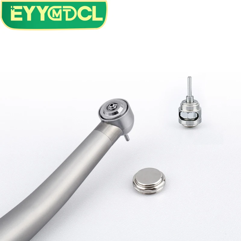 EYY LED Dental Handpiece High Rotation Pen Ceramic bearings E-generator Push Button 2 Hole 4 Hole Stainless Steel High-Speed LED