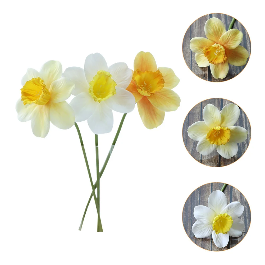 

9Pcs Simulated Daffodil Artificial Flowers Premium Quality Long-Lasting Home Party Decor Office Bedroom Decoration