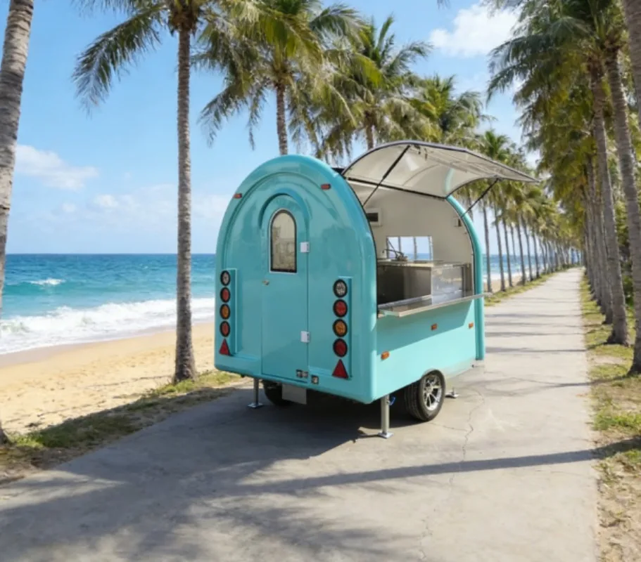 Customizable Hot Selling  Standard Mini Food Trailer Electric Mobile Fast Food Cart With Ice Cream Food Truck with Full Kitchen
