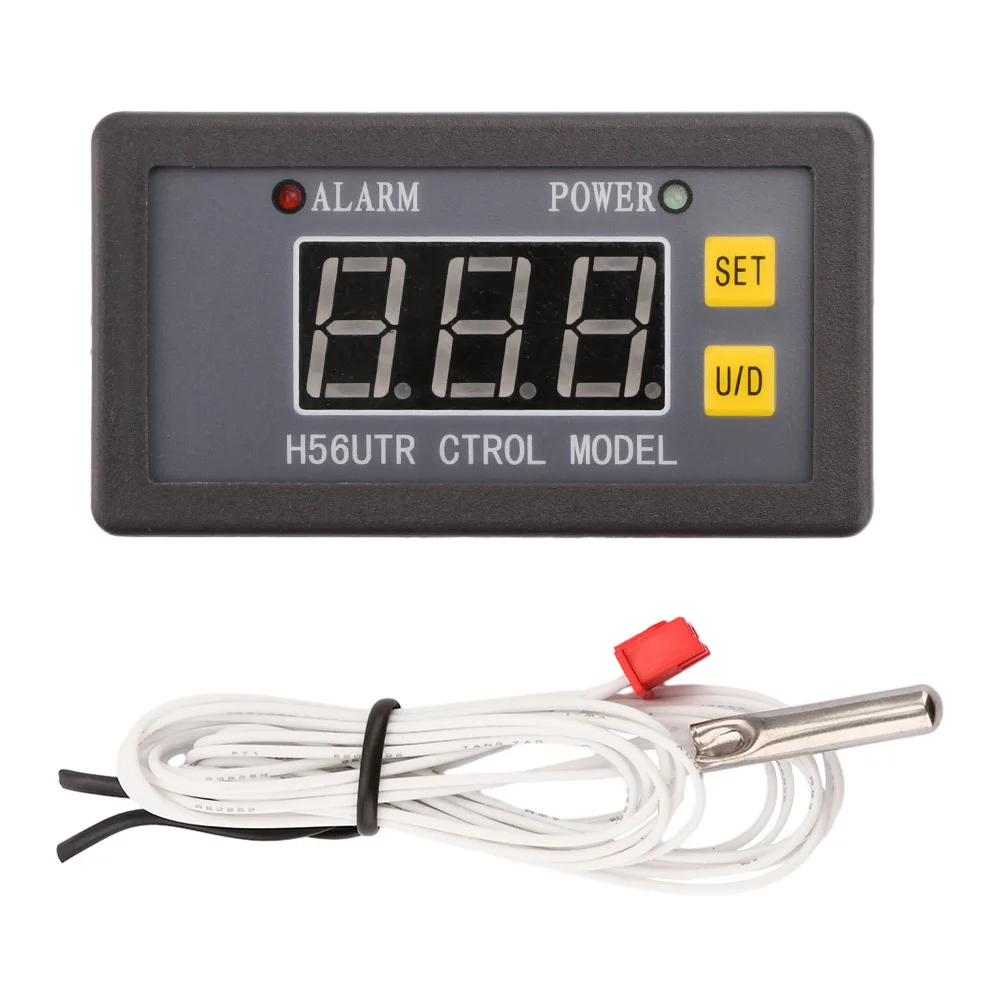 Imagem -03 - Controlador de Temperatura Digital com Display Led Termostato Instrumento de Controle de Calor e Resfriamento Sonda Ntc H56tr ac 220v dc 12 v 24v