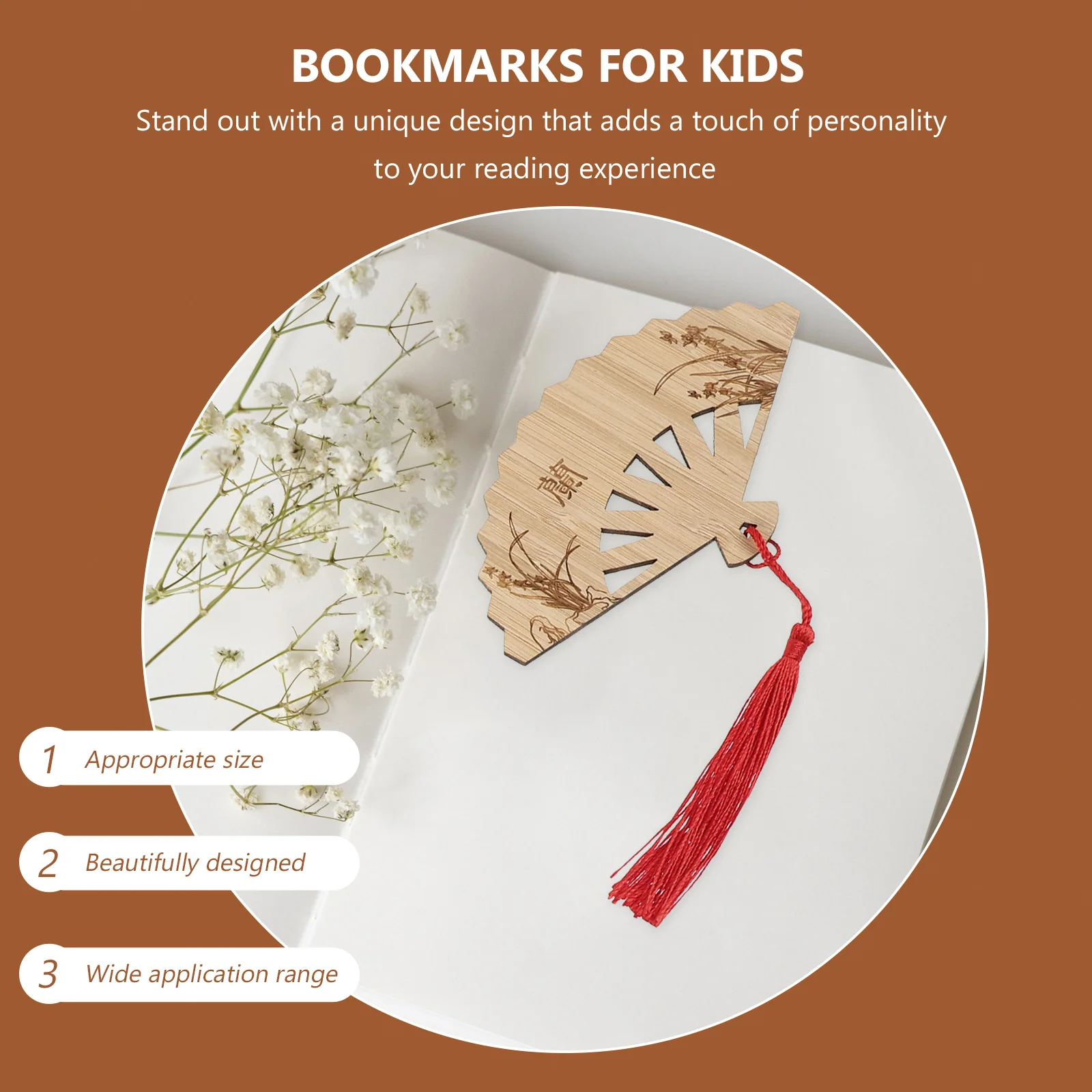 4 قطعة مروحة الخيزران المرجعية شرابة أنيقة خمر نمط الإبداعية المرجعية الحرفية الصينية التقليدية القراءة الملحقات