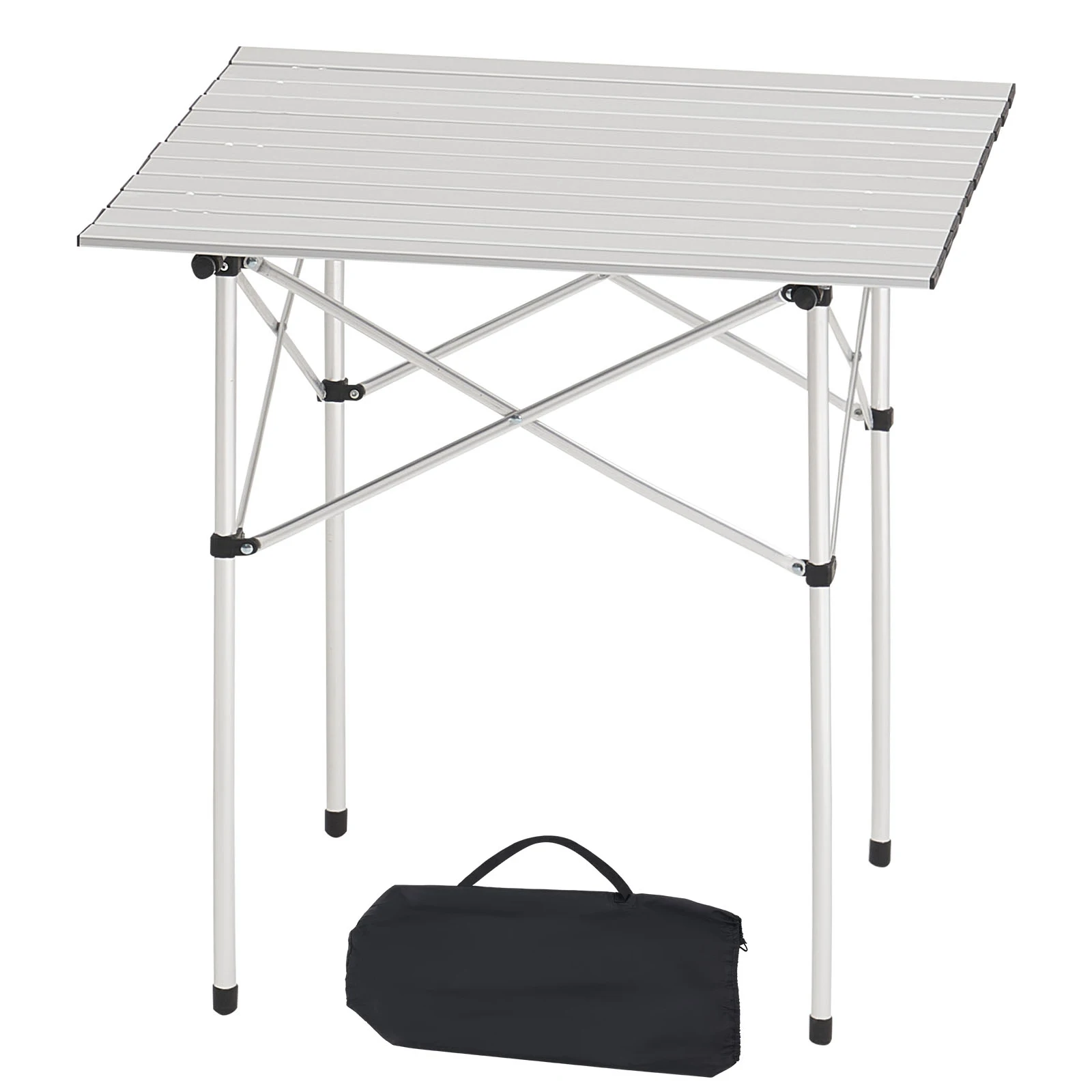 SucceBuy 28/36in Folding Camping Table Portable Roll Up Side Tables Lightweight Aluminum Beach Table for Outdoor Picnic Cooking