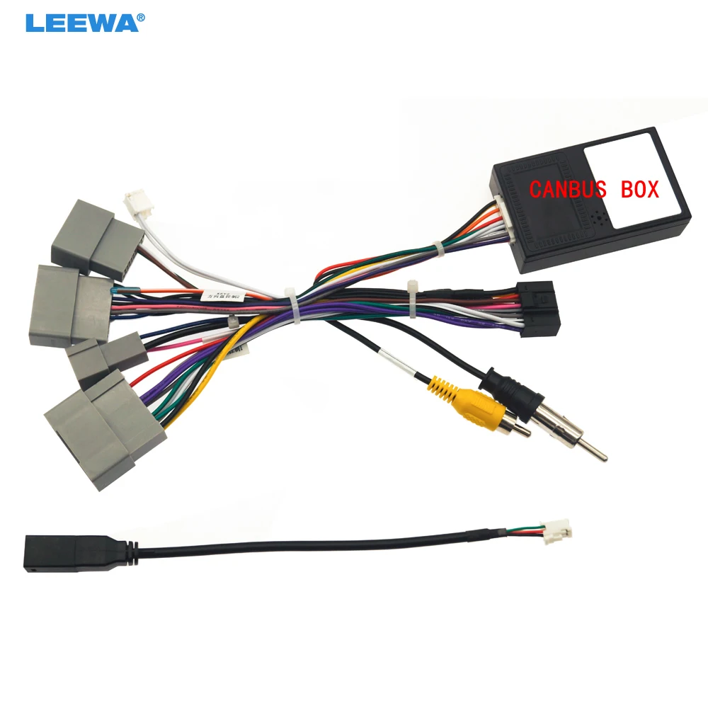 LEEWA Car 16pin Power Cord Wiring Harness Adapter With Canbus Box For Honda Stepwgn 2022-2023 Installation Head Unit #CA7851