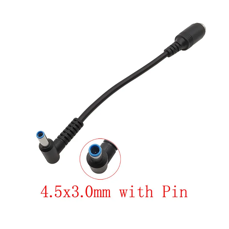 Adaptateur d'alimentation CC 7.4x5.0mm Jack femelle vers 4.5x3.0mm avec broche mâle, connecteur de câble d'alimentation pour ordinateur portable HP, charge, 1 pièce