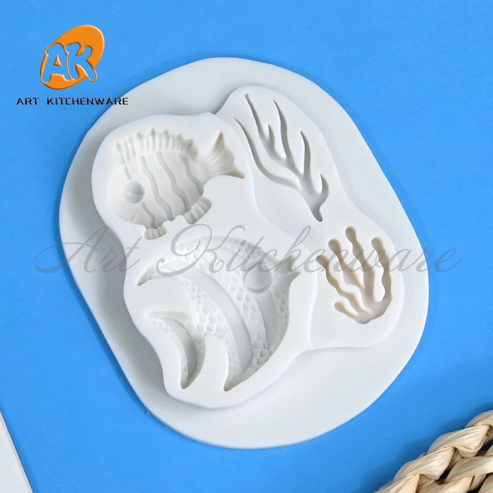 Octopus and Seahorse Silicone Fondant Mold Ocean Animal Theme Fondant Cake Decoration Gum Paste Chocolate Mould