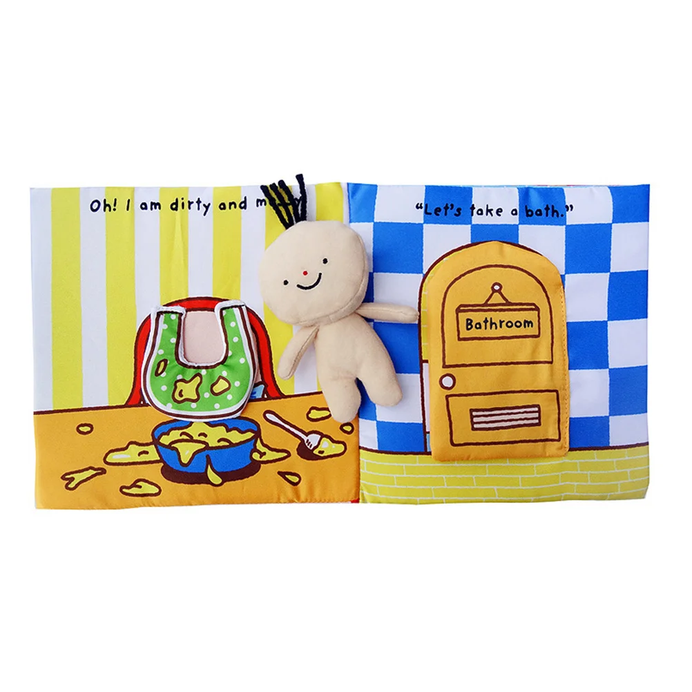 كتاب حمام للطفل قماش قابل للغسل تعلم التجعيد النسيج الرضع التعليم المبكر هدية حسية لحديثي الولادة حمام سباحة