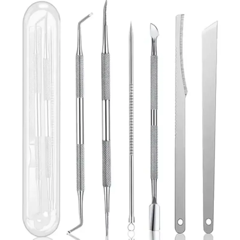 6/7 in 1 Ingrown Toenail File and Lifters Set, Stainless Steel Ingrown Toenail Removal Kit, Under Nail Cleaner Pedicure Tools