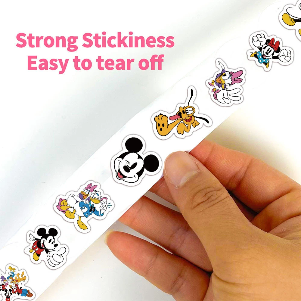 500 Stück/Rolle Disney Cartoon-Aufkleber Niedliche Mickey Mouse Sticker DIY Handyhülle Notizbuch Kawaii Graffiti Belohnungs-Aufkleber Spielzeug – Detail 4