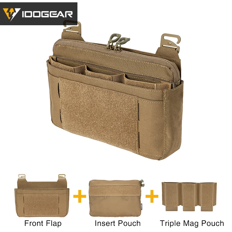 IDOGEAR Tactical DOPE Front Flap Pouch w/ Mag Pouch Kangaroo Pocket Full Set MC