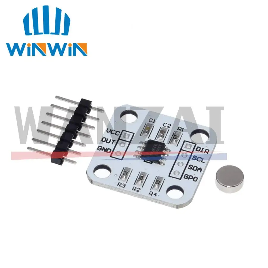 1pcs AS5600 magnetic encoder magnetic induction angle measurement sensor module 12bit high precision