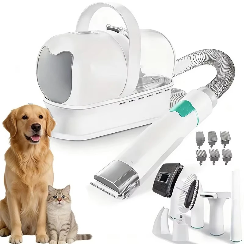 Vacuum Kit 7 in 1 Pet Scissors with Nail Grinder Hair Trimming and Grooming Low Noise Pet Products