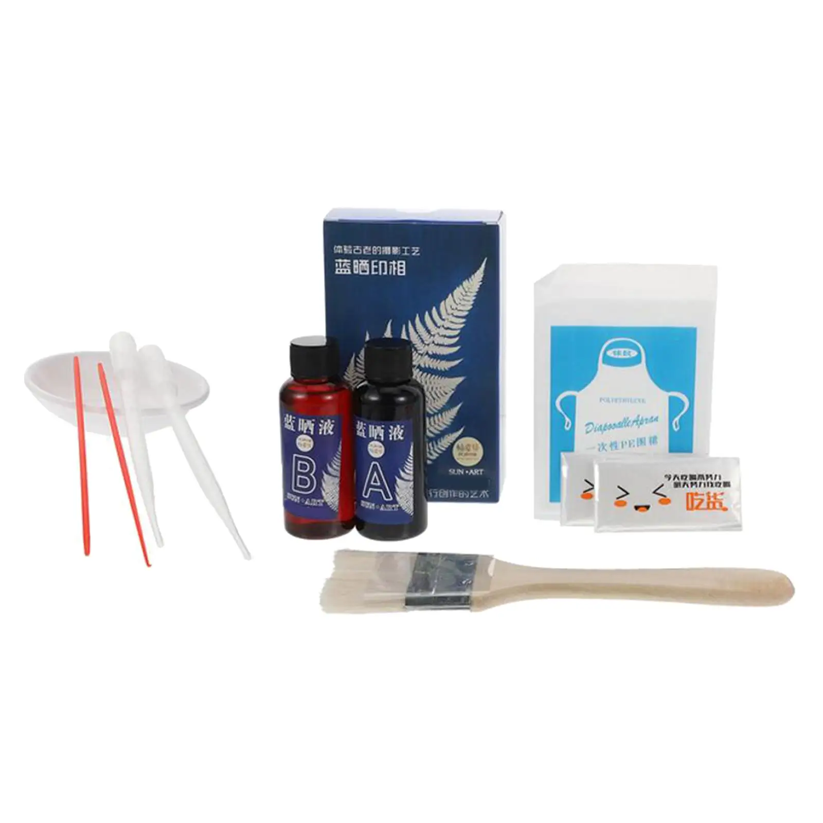 Cyanotype Printing DIY Set A B 100ml Liquid Fabric Printmaking Starters Set Jacquard Cyanotype Set for Silky Fabric Wood Cotton