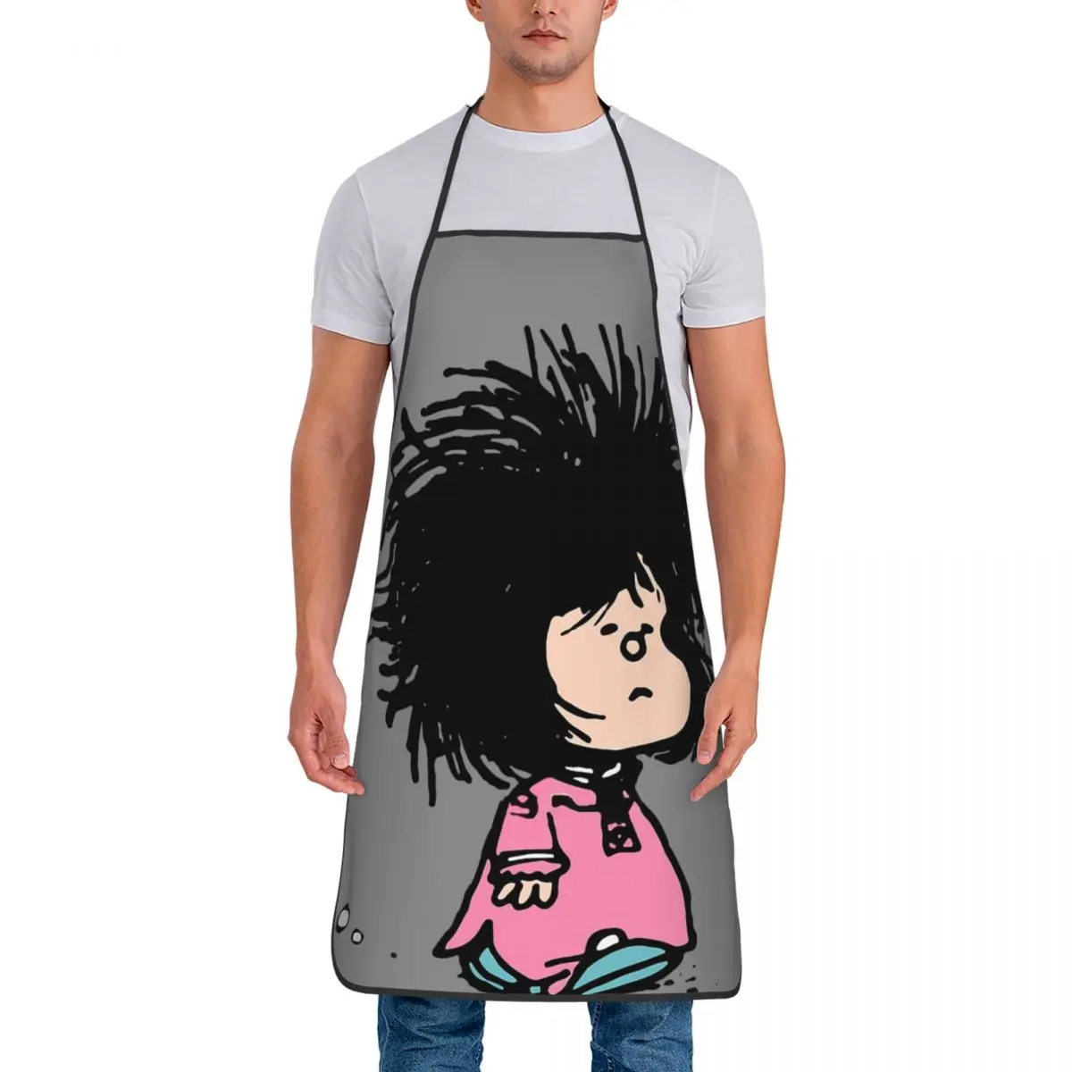 Custom Bib Cartoon Essential Aprons for Men Women Unisex Adult Chef Kitchen Cooking M-Mafaldas Tablier Cuisine Painting