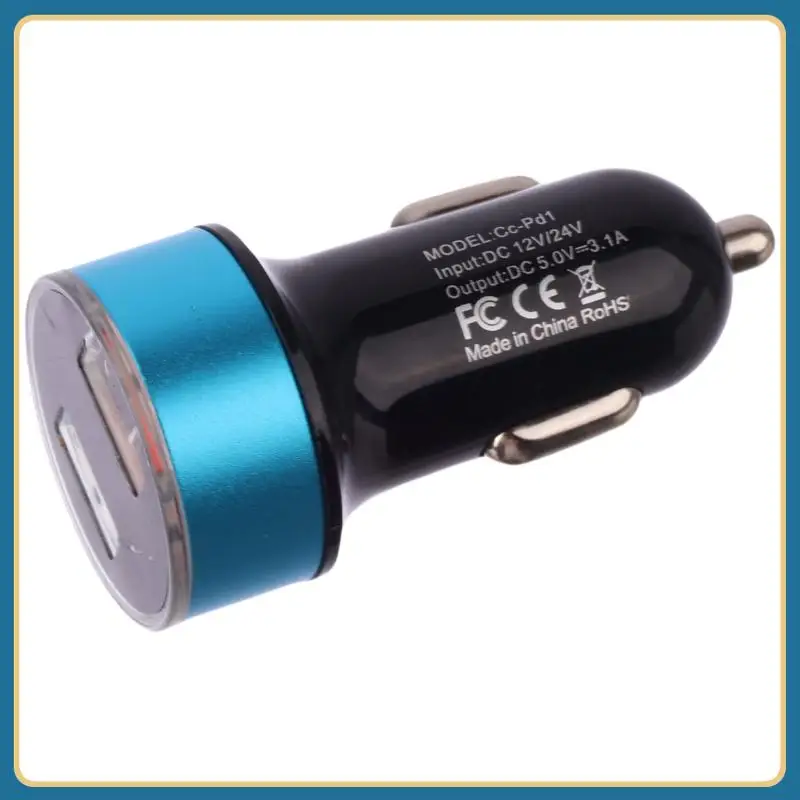 Universal 12V-24V Fast Dual USB Car Charger Adapter LED Display Cigarette Socket Lighter ABS Car Phone Charger