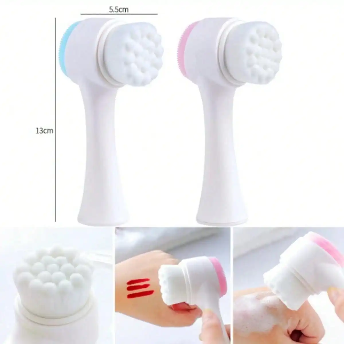 Double Sided Facial Cleanser Silicone Facial Cleansing Brush Blackhead Removing Pore Cleaner Exfoliating Face Washing Brushes