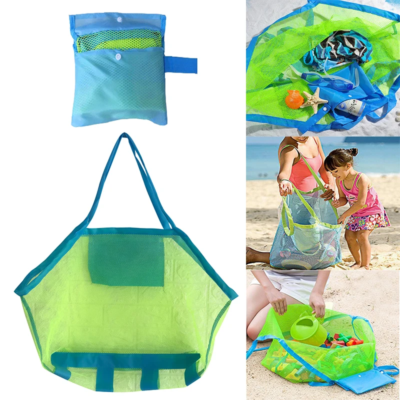 Children Sand Away Protable Mesh Bag Kids Toys Storage Bags Mesh Beach Bag Travel Swimming Large Beach Sundries Organiser Bags