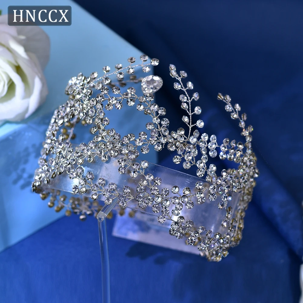 YouLaPan HP471 Rhinestone Bridal Headband Big Flower Shape Headdress for Women Crystal Hollow Wedding Headpiece Zircon Headwear