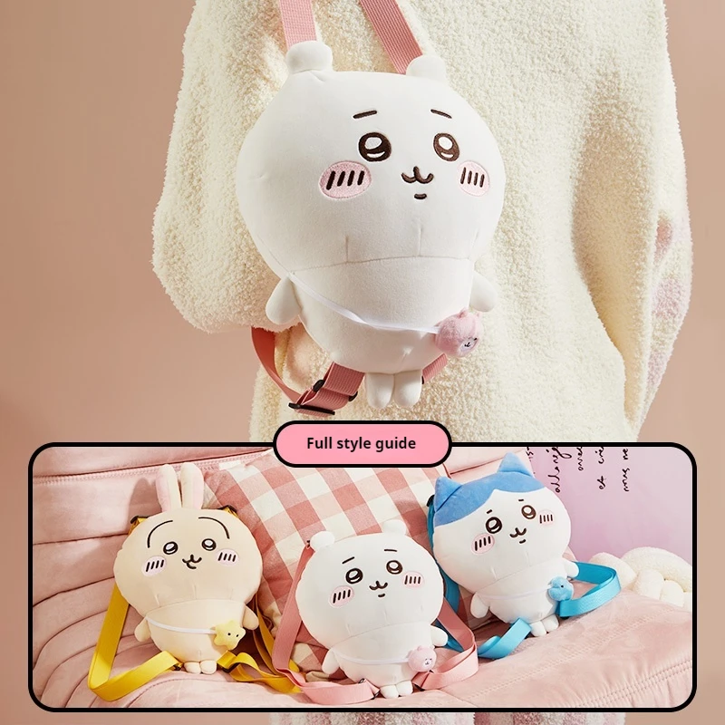 MINISO Chiikawa Hachiware Usagi Series Plush Doll Japanese Style Shoulder Bag Comfortable Cute Backpack Surprise Birthday Gift