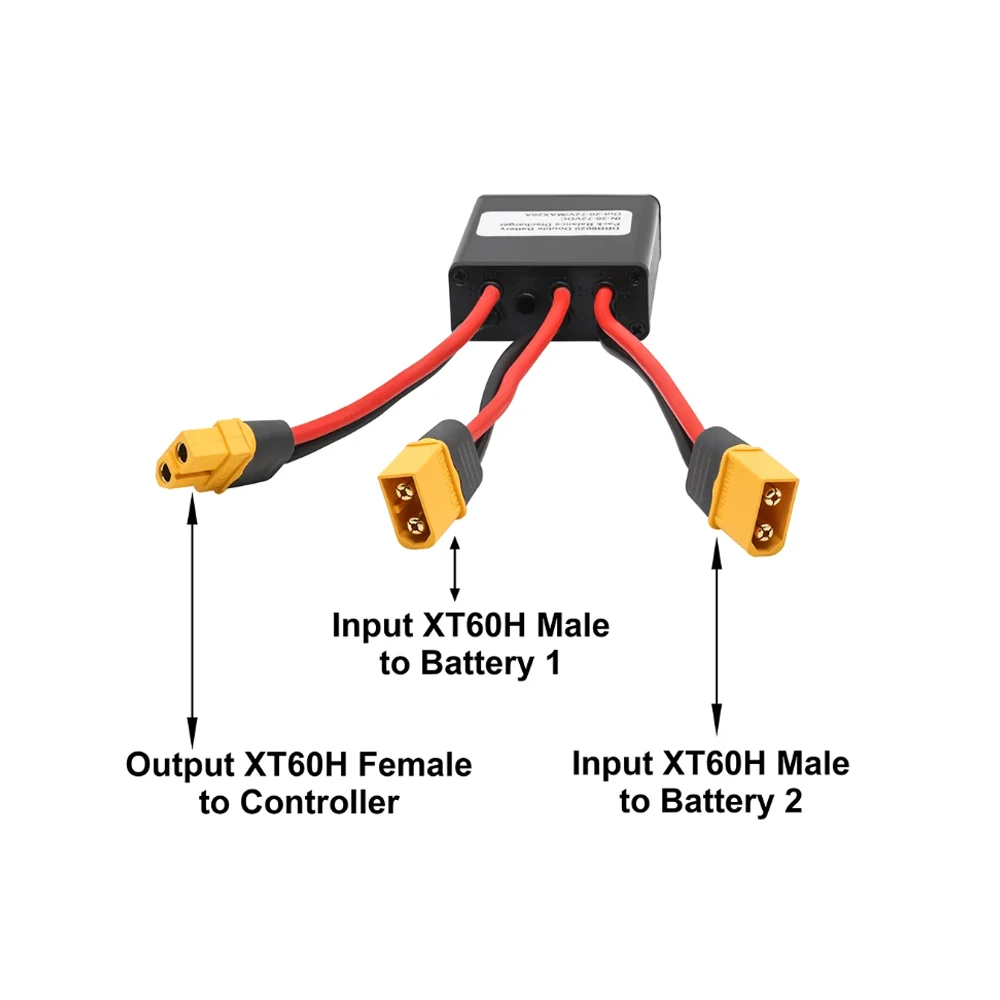 Ebike Dual Battery Balanced Discharge XT60 24V 36V 48V 52V 68V 72V Module for DIY Battery Max Current 20A 30A 40A Ebike