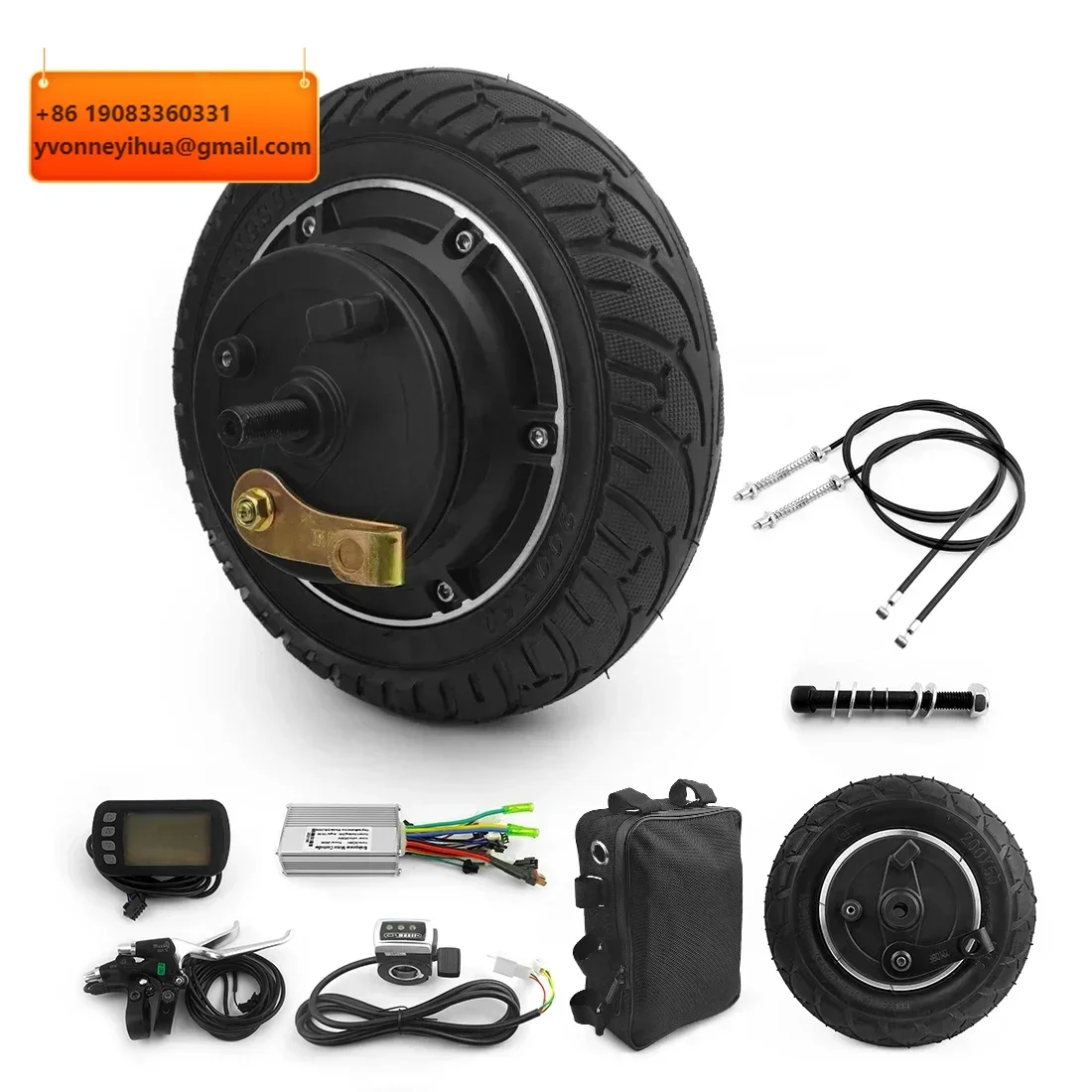 

L-faster Diy Electric Kick Scooter 350W Brushless Hub Motor 8 Inch Drum Brake Wheel Kit E Scooter Parts