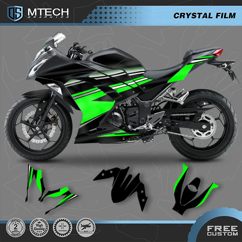 

DSMTECH Motorcycle Custom Graphics Decals Stickers Kit For Kawasaki ninja 250 300 2015 2016 2017 2018 2019 2020 001