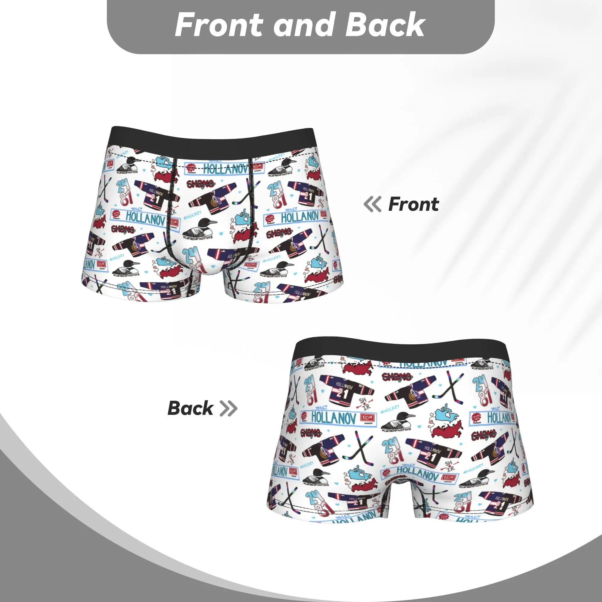 Men's Heated Rivalry Boxer Briefs Shorts Panties Polyester Underwear Shane and Ilya Homme Funny Plus Size Underpants